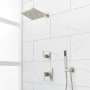 Signature Hardware Hibiscus Pressure Balanced Shower System with Rainfall Shower Head, Hand Shower, Shower Arm, Hose, and Valve Trim - Accufit Rough-In Valve Included Brushed Nickel