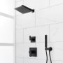 Signature Hardware Hibiscus Pressure Balanced Shower System with Rainfall Shower Head, Hand Shower, Shower Arm, Hose, and Valve Trim - Accufit Rough-In Valve Included Matte Black