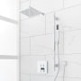 Signature Hardware Hibiscus Simple Select Pressure Balanced Shower System with Rainfall Shower Head, Hand Shower, Slide Bar, Shower Arm, Hose, and Valve Trim - Rough-In Valve Included Chrome