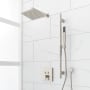 Signature Hardware Hibiscus Simple Select Pressure Balanced Shower System with Rainfall Shower Head, Hand Shower, Slide Bar, Shower Arm, Hose, and Valve Trim - Rough-In Valve Included Brushed Nickel
