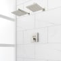 Signature Hardware Hibiscus Simple Select Pressure Balanced Shower System with Dual Rainfall Shower Heads, Shower Arm, and Valve Trim - Rough-In Valve Included Brushed Nickel