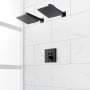 Signature Hardware Hibiscus Simple Select Pressure Balanced Shower System with Dual Rainfall Shower Heads, Shower Arm, and Valve Trim - Rough-In Valve Included Matte Black