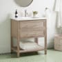 Signature Hardware Robertson 30" Freestanding Mahogany Single Basin Vanity Set with Cabinet, Vanity Top, and Rectangular Undermount Sink - Single Faucet Hole Brushed White / Arctic White