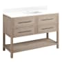 Signature Hardware Robertson 48" Freestanding Mahogany Single Basin Vanity Set with Cabinet, Vanity Top, and Rectangular Undermount Sink - Single Faucet Hole Brushed White / Feathered White