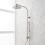 Signature Hardware Retrofit Exposed Pipe Shower Set with Shower Head, Hand Shower, Slide Bar, and Hose Brushed Nickel