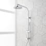 Signature Hardware Retrofit Exposed Pipe Shower Set with Shower Head, Hand Shower, Slide Bar, and Hose Chrome