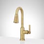 Signature Hardware Greyfield 1.8 GPM Single Hole Pull Down Bar Faucet Aged Brass