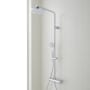 Signature Hardware Hollybrook Thermostatic Exposed Pipe Shower System with Rainfall Shower Head, Multifunction Hand Shower, and Hose Chrome
