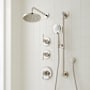 Signature Hardware Beasley Thermostatic Shower System with Rainfall Shower Head, Slide Bar, Hand Shower, Hose, Valve Trim and Diverter - Rough-In Valve Included Polished Nickel
