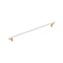 Signature Hardware Anberlin 24 Inch Center to Center Appliance Pull - Matte White Handle Brushed Gold