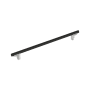 Signature Hardware Anberlin 18 Inch Center to Center Appliance Pull - Matte Black Handle Polished Chrome