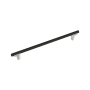 Signature Hardware Anberlin 18 Inch Center to Center Appliance Pull - Matte Black Handle Polished Nickel