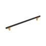 Signature Hardware Anberlin 18 Inch Center to Center Appliance Pull - Matte Black Handle Brushed Gold
