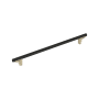 Signature Hardware Anberlin 18 Inch Center to Center Appliance Pull - Matte Black Handle Golden Champagne