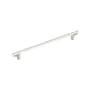 Signature Hardware Anberlin 18 Inch Center to Center Appliance Pull - Matte White Handle Polished Nickel