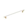 Signature Hardware Anberlin 18 Inch Center to Center Appliance Pull - Matte White Handle Champagne Bronze
