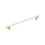 Signature Hardware Anberlin 18 Inch Center to Center Appliance Pull - Matte White Handle Brushed Gold