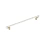 Signature Hardware Anberlin 18 Inch Center to Center Appliance Pull - Matte White Handle Golden Champagne