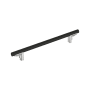 Signature Hardware Anberlin 12 Inch Center to Center Appliance Pull - Matte Black Handle Polished Chrome