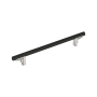 Signature Hardware Anberlin 12 Inch Center to Center Appliance Pull - Matte Black Handle Polished Nickel