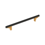 Signature Hardware Anberlin 12 Inch Center to Center Appliance Pull - Matte Black Handle Brushed Gold