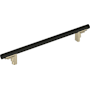 Signature Hardware Anberlin 12 Inch Center to Center Appliance Pull - Matte Black Handle Golden Champagne