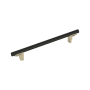 Signature Hardware Anberlin 12 Inch Center to Center Appliance Pull - Matte Black Handle Golden Champagne