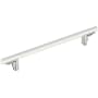 Signature Hardware Anberlin 12 Inch Center to Center Appliance Pull - Matte White Handle Polished Chrome