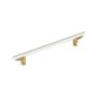 Signature Hardware Anberlin 12 Inch Center to Center Appliance Pull - Matte White Handle Champagne Bronze
