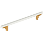 Signature Hardware Anberlin 12 Inch Center to Center Appliance Pull - Matte White Handle Brushed Gold