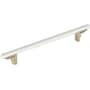 Signature Hardware Anberlin 12 Inch Center to Center Appliance Pull - Matte White Handle Golden Champagne