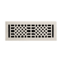 Signature Hardware Antique Style Brass Floor Register - 4" x 10" (5-3/4" x 11-5/8" Overall) Brushed Nickel