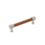 Signature Hardware Lazzara 5-1/16 Inch Center to Center Cognac Leather Bar Cabinet Pull Satin Nickel