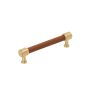 Signature Hardware Lazzara 5-1/16 Inch Center to Center Cognac Leather Bar Cabinet Pull Champagne Bronze