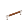 Signature Hardware Lazzara 5-1/16 Inch Center to Center Cognac Leather Bar Cabinet Pull Polished Nickel