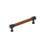 Signature Hardware Lazzara 5-1/16 Inch Center to Center Cognac Leather Bar Cabinet Pull Matte Black
