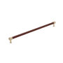 Signature Hardware Lazzara 24 Inch Center to Center Brown Leather Appliance Pull Golden Champagne