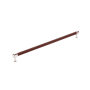 Signature Hardware Lazzara 24 Inch Center to Center Brown Leather Appliance Pull Polished Nickel