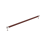 Signature Hardware Lazzara 24 Inch Center to Center Brown Leather Appliance Pull Polished Chrome