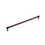 Signature Hardware Lazzara 24 Inch Center to Center Brown Leather Appliance Pull Matte Black