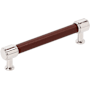 Signature Hardware Lazzara 5-1/16 Inch Center to Center Brown Leather Bar Cabinet Pull Polished Nickel