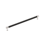Signature Hardware Lazzara 12-5/8 Inch Center to Center Black Leather Bar Cabinet Pull Polished Nickel