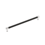 Signature Hardware Lazzara 12-5/8 Inch Center to Center Black Leather Bar Cabinet Pull Polished Chrome