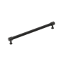 Signature Hardware Lazzara 10-1/16 Inch Center to Center Black Leather Bar Cabinet Pull Matte Black
