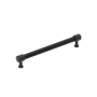 Signature Hardware Lazzara 7-9/16 Inch Center to Center Black Leather Bar Cabinet Pull Matte Black