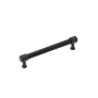 Signature Hardware Lazzara 6-5/16 Inch Center to Center Black Leather Bar Cabinet Pull Matte Black