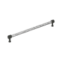 Signature Hardware Lazzara 18 Inch Center to Center Hammered Appliance Pull Polished Chrome / Matte Black