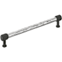 Signature Hardware Lazzara 12 Inch Center to Center Hammered Appliance Pull Polished Chrome / Matte Black