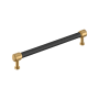 Signature Hardware Lazzara 12 Inch Center to Center Hammered Appliance Pull Matte Black / Champagne Bronze