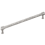 Signature Hardware Lazzara 12-5/8 Inch Center to Center Hammered Bar Cabinet Pull Polished Nickel
